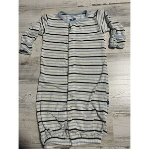 Kickee stripe convertible Gown 3-6 M